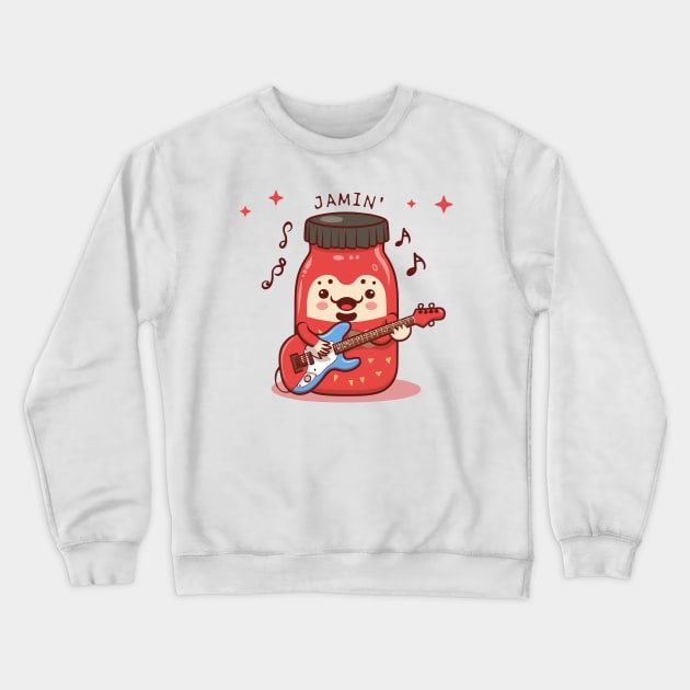 kawaii cute strawberry jammin Crewneck Sweatshirt by YuriArt